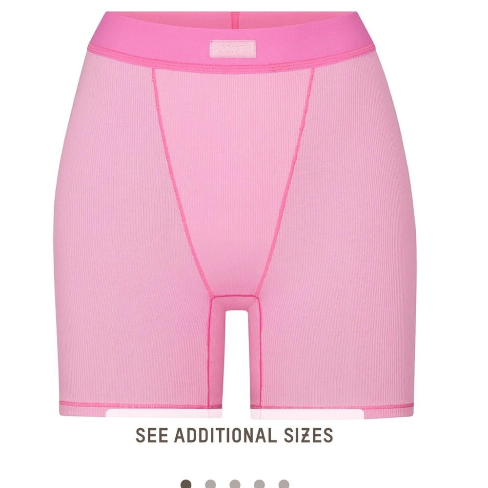 Skims cotton rib boxer bubblegum pink